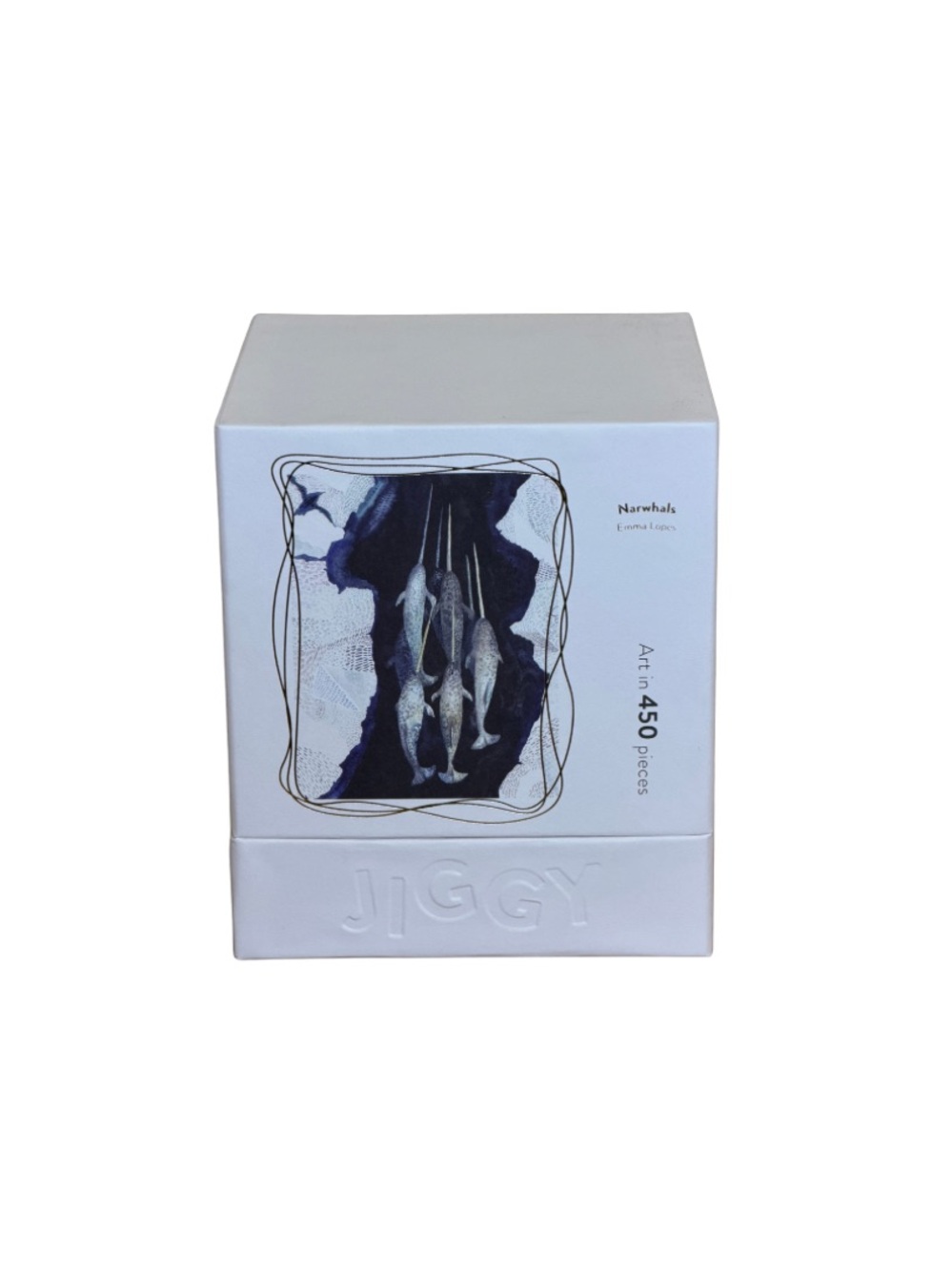 Jiggy Narwhals 450-Piece Jigsaw Puzzle - White & Navy